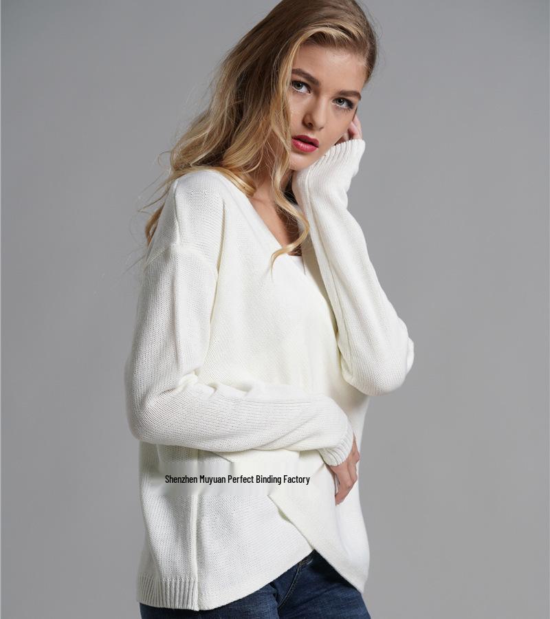 Plus Size Women's Autumn/Winter OL Cross-Stitch Knitted Sweater - Fashionable and Elegant