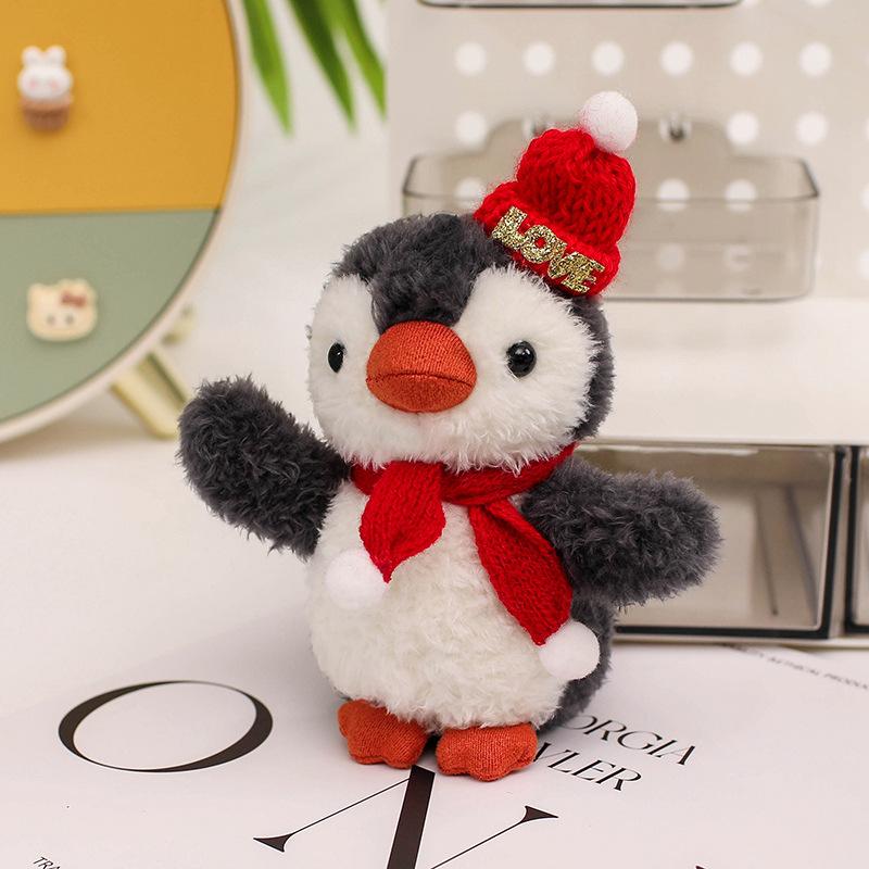 Lindo lindo pingüinito vestido colgante peluche muñeca niña mochila llavero colgante pequeño muñeco de trapo