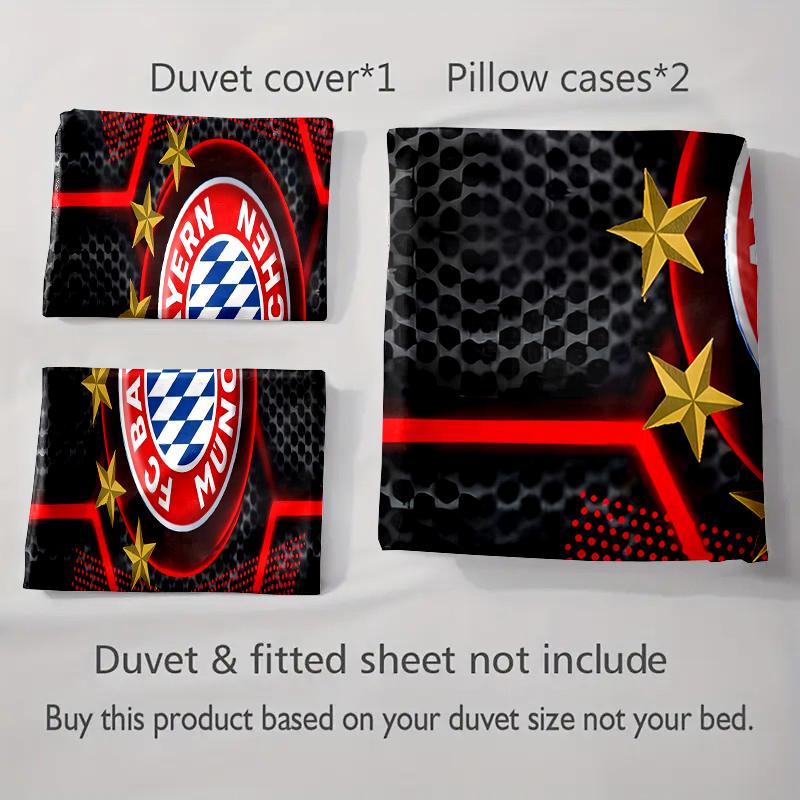 Motif du logo du Bayern Munich. Ensembles de literie Ensembles de housses de couette Housses de couette Taies d'oreiller(1 * Housse de couette 2 * Taies d'oreiller, sans couette)