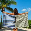 Cat with Blue and White Stripes Quick Drying Bath Towel Microfiber beach towel - light weight swimming camping  yoga beach out