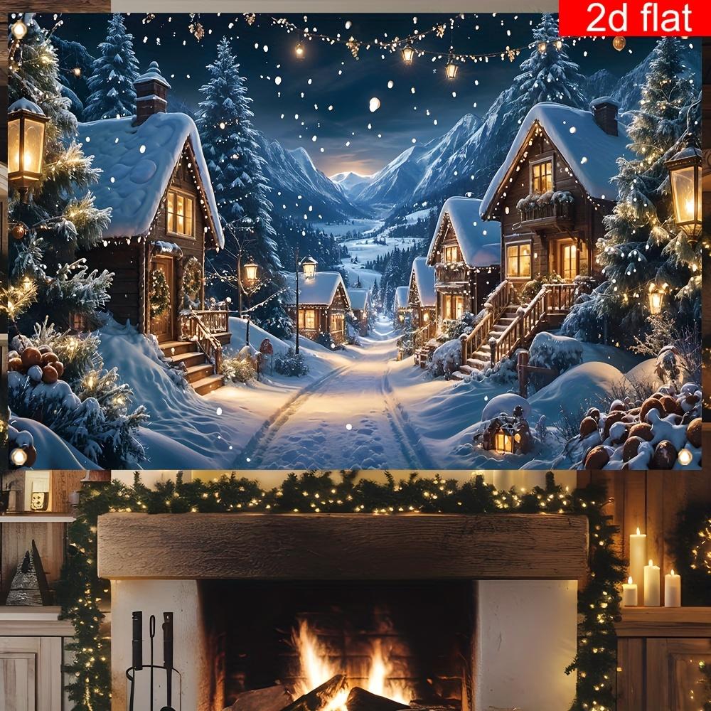 1Pcs Christmas Street Pattern Decoration Background Winter Backdrop For Photo Studio Photo Booth Party