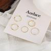5pc Punk Metal Geometry Circular Rings Set Opening Index Finger Accessories Buckle Joint Tail Ring for Women Jewelry Gifts