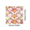 50x50cm Vintage Pattern PVC Patch Colorful Fan Shaped Film Durable Privacy Decor