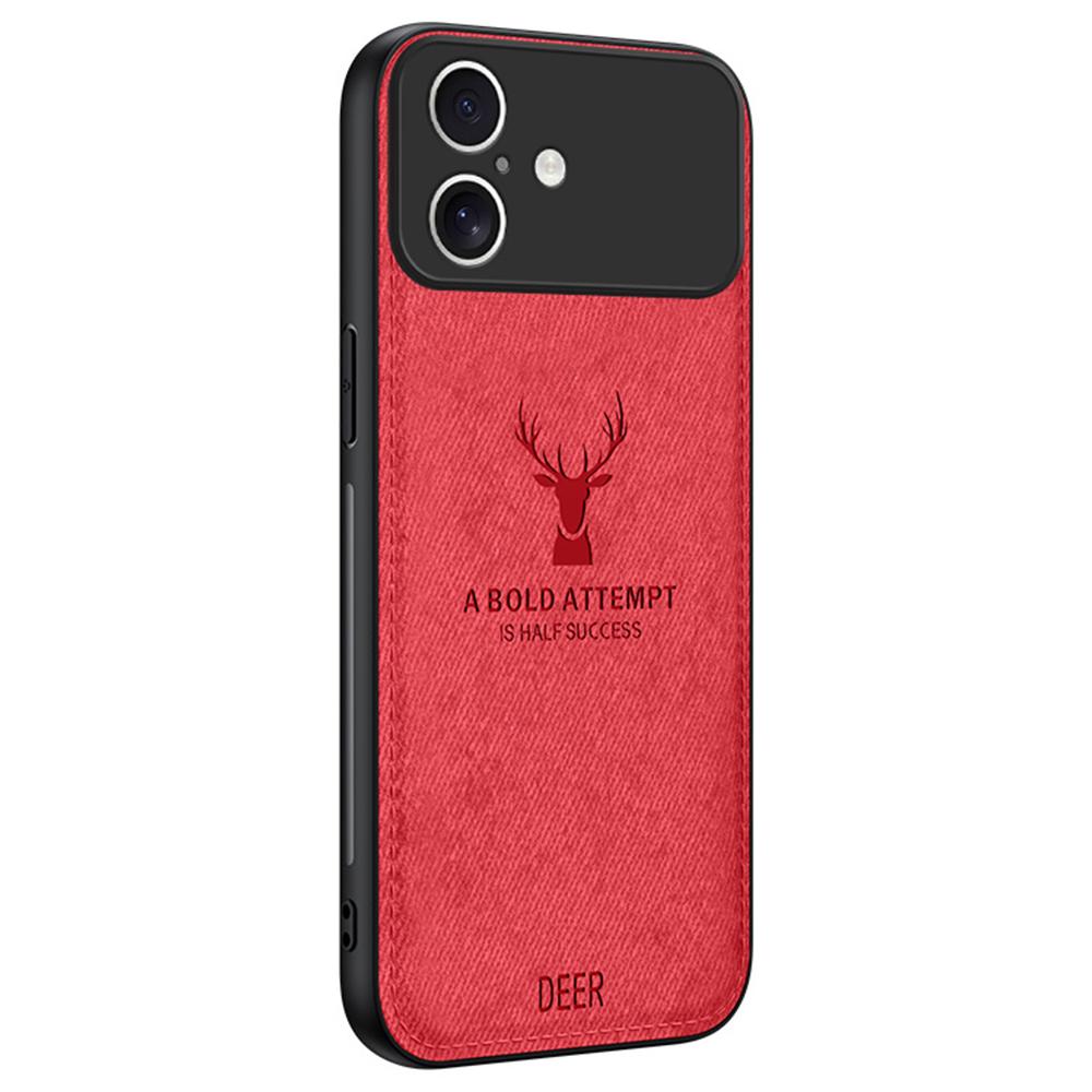 Coque pour iPhone 17 Motif Cerf Texture Tissu PU + PC + TPU Housse de Téléphone