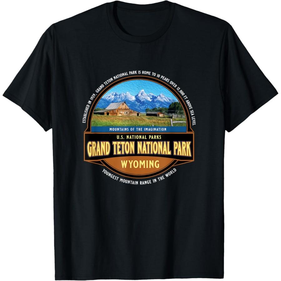 Grand Teton National Park Wyoming USA Mountains Souvenir T-Shirt XXXXXL чёрный