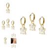 Trendy Mini White Diamond Ghost Alloy Earrings Set For Women Multiple Piercings