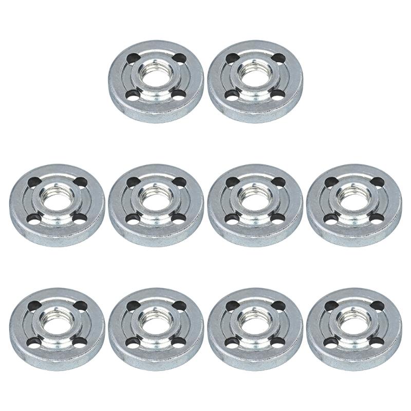 10pcs High Strength Alloy Grinder Flanges For 100mm Angled Grinders Rustproof Multiple Size Universal With Hex Nut Design