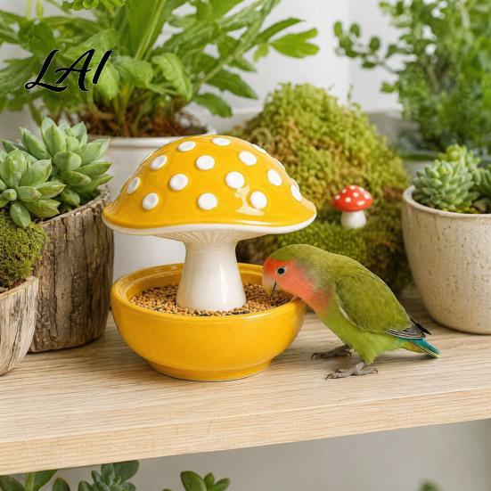 Corrosion Resistant Bird Feeder Resin Mushroom Feeder Spill Proof No Mess Cage