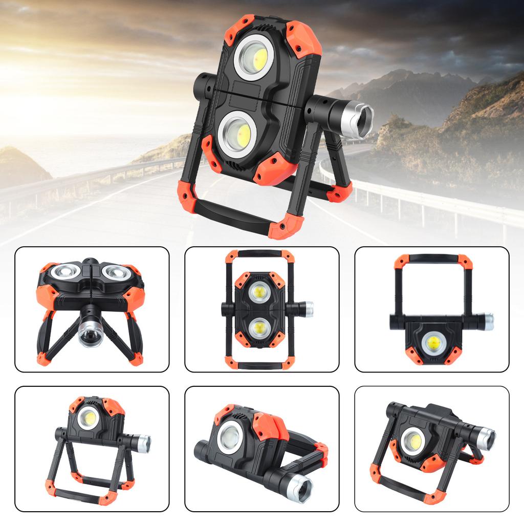 Multi-function Flashlight Dual LED Source Work Light Type-C Rechargeable Torch Strong Magnet