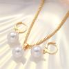 Pearls Jewelry Set Chain Necklace Women Office Wear Accessories Suitable for Business Meetings and Social Gatherings