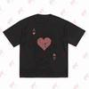 Red Spades Heart Short Sleeve Tee 100% Cotton T-Shirt