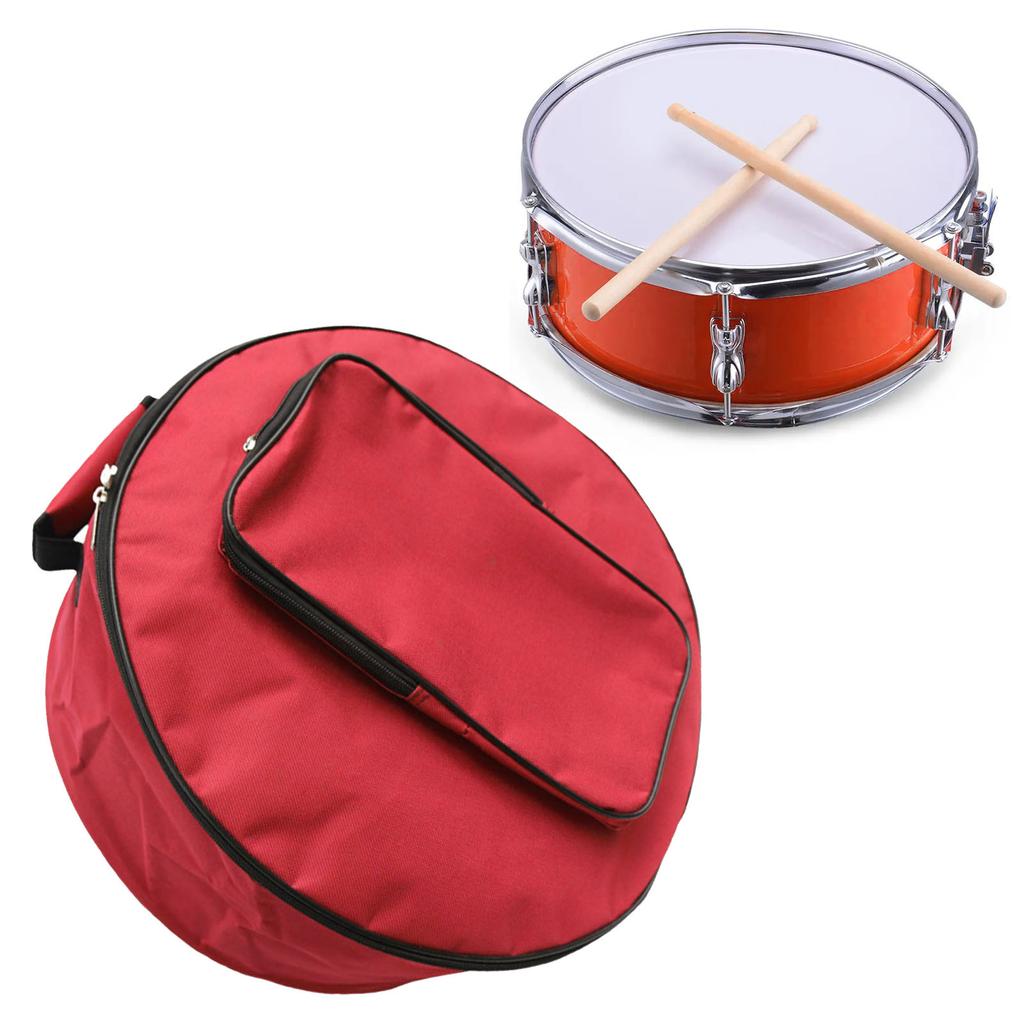 Compact Snare Drum Bag Oxford Cloth Backpack Drum Case With Outside Pockets Storage Pouch Instrument Accessories