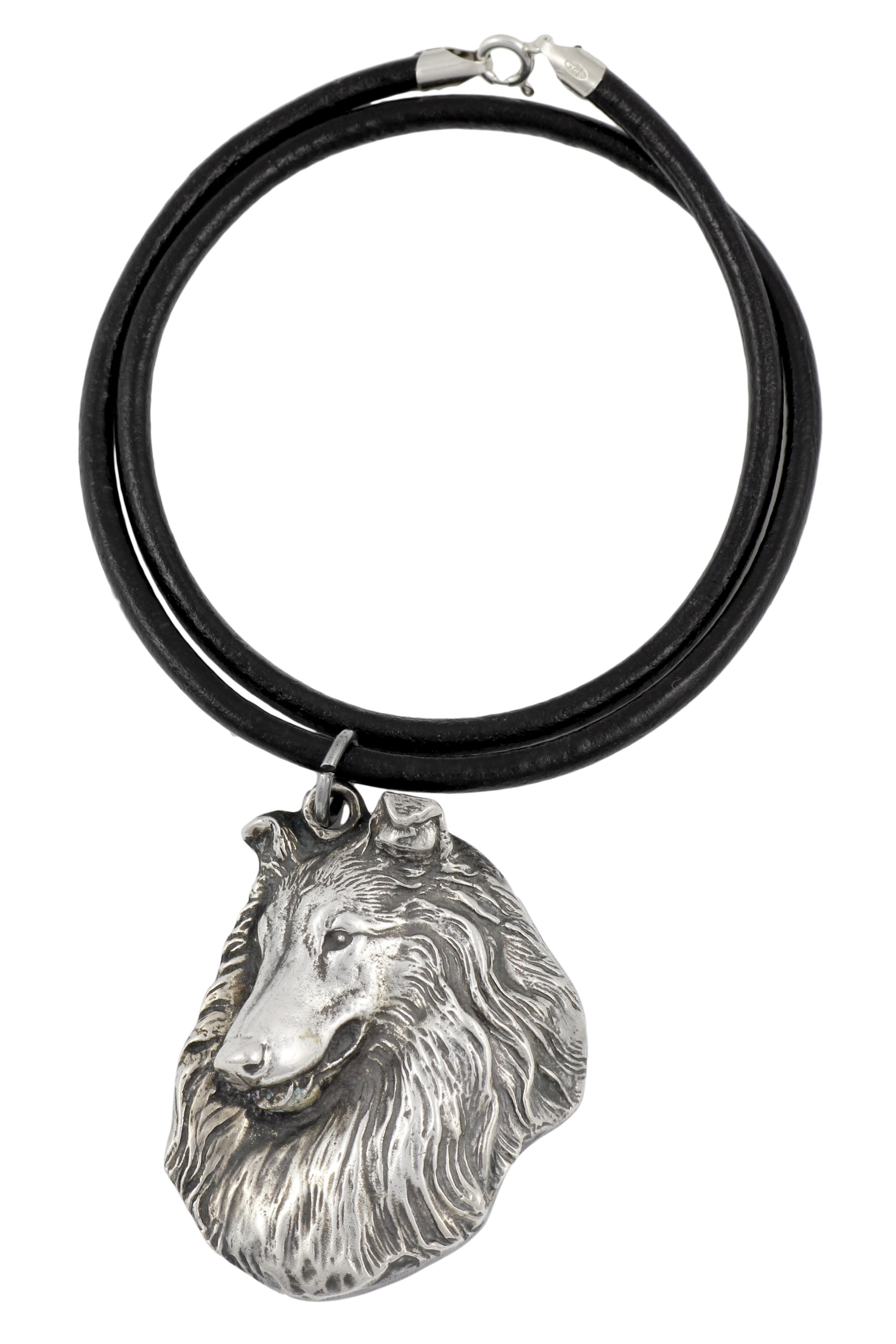 

Collie Rough, Long-Haired Collie - Necklace with dog, silver-plated pendant for dog fan, unique jewelry by Art-Dog brand срібний