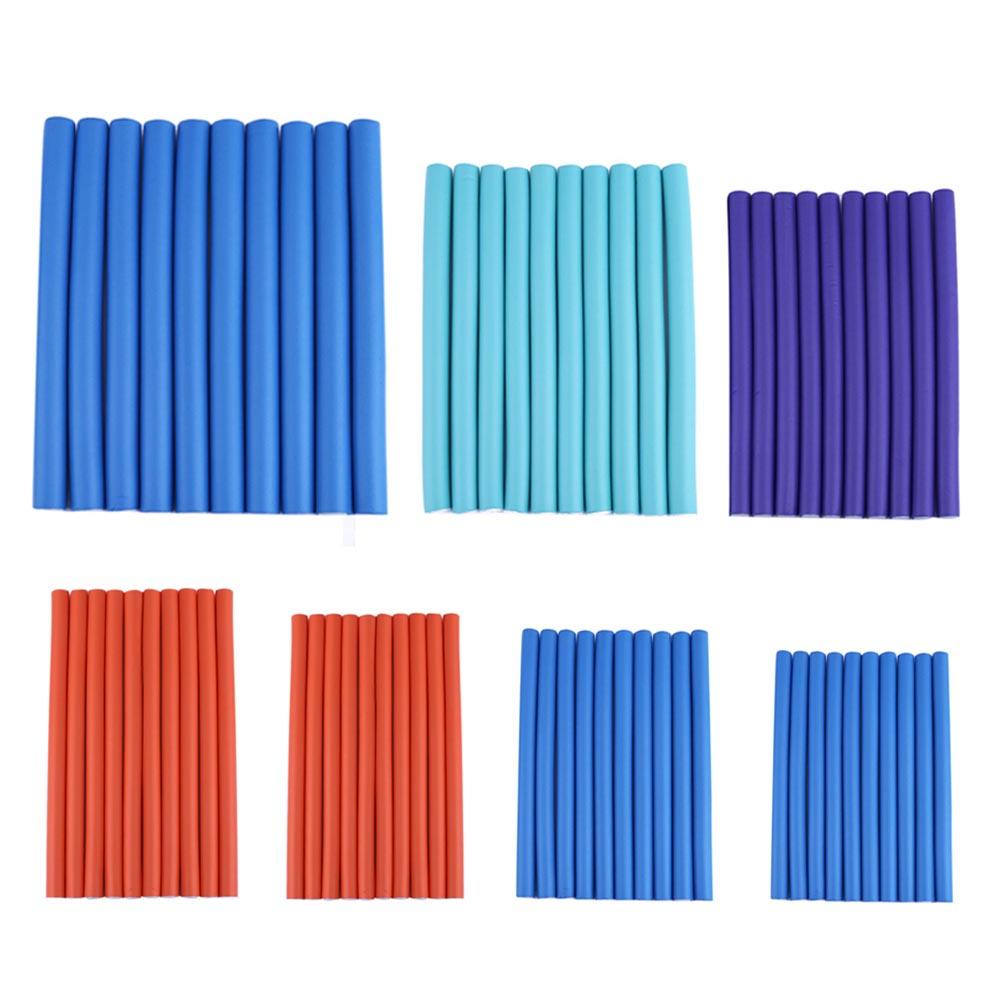10pcs Hair Curling Curler Magic Air Hair Rollers Soft Foam Bendy Twist Magic Flexi Rods Styling Hair Sticks Tool Random Color