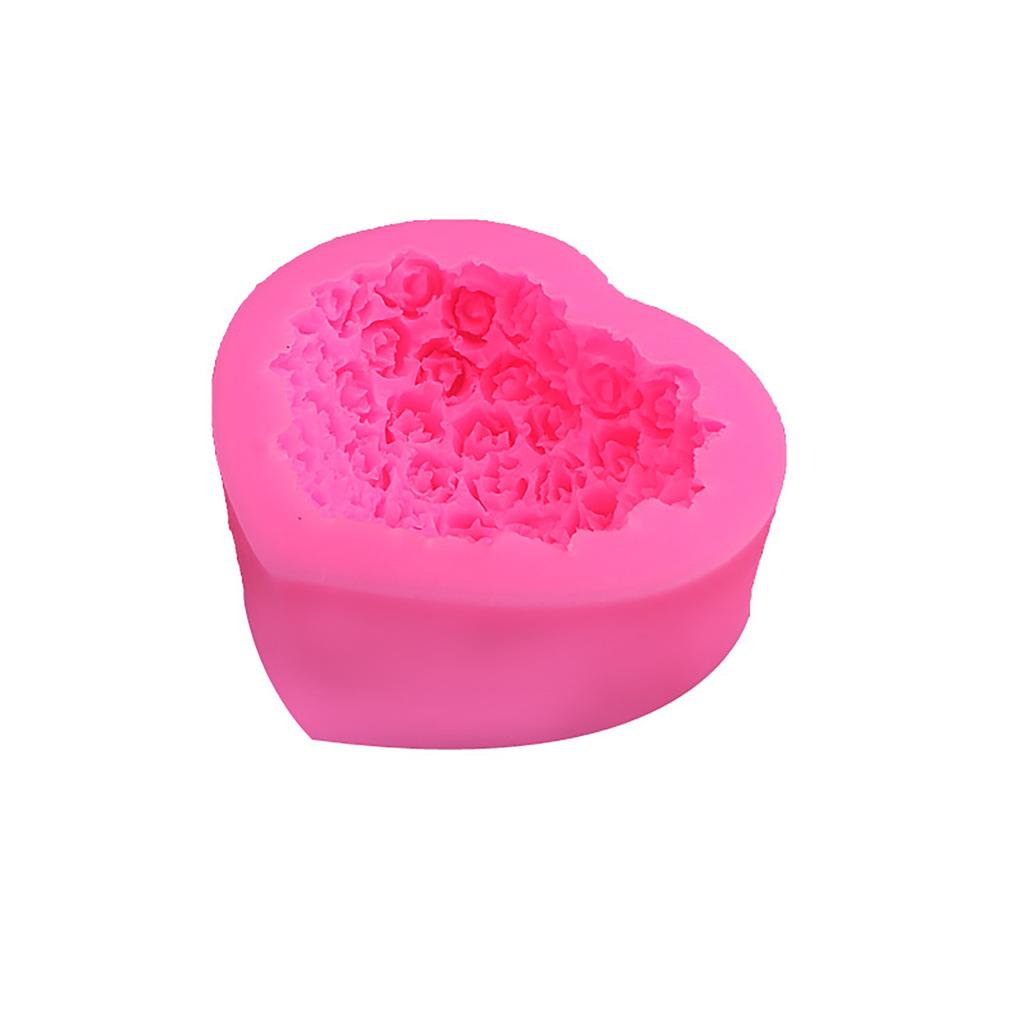 Silicone  Valentine's Day Rose Flower Heart Shape Chocolate Cake Baking Tool