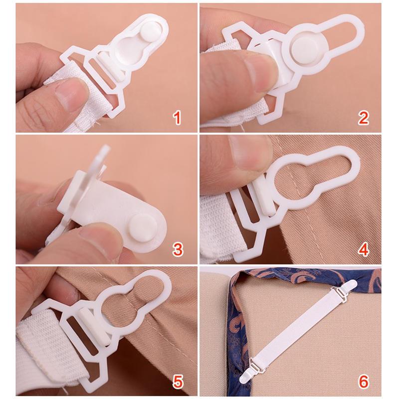 4PCS/set Elastic Bed Sheet Mattress Cover Blankets Grippers Clip Holder Fasteners Home Decor