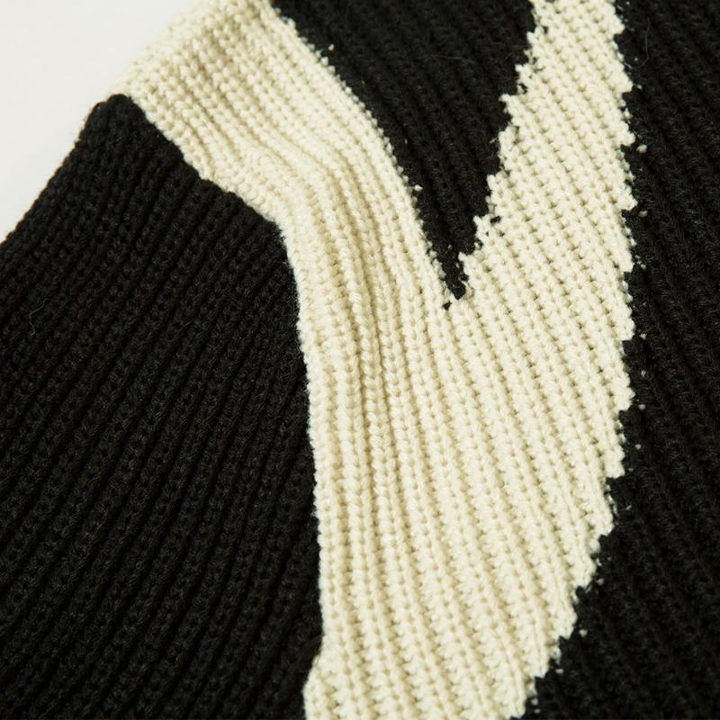 Autumn Men's Stand Collar Long Sleeve Color Block Zipper Loose Cardigan Sweater