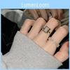 Stunning Korean Water Diamond Wave Cross Geometric Ring For Women Adjustable Size Fashion 2023