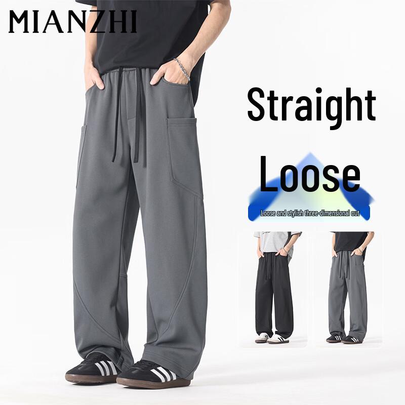 Men s American Retro Loose Straight-Leg Casual Pants 4XL