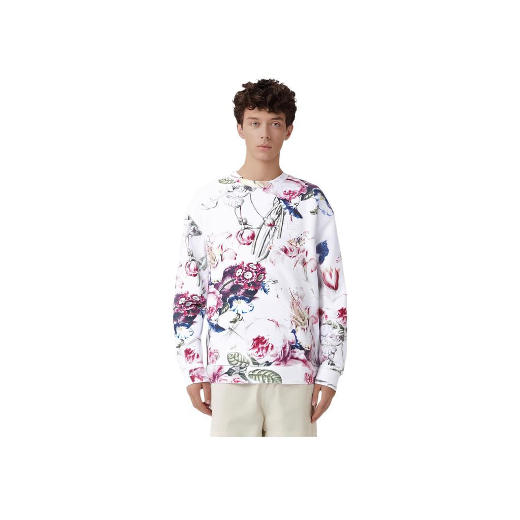 Kith Floral Print Long Sleeve Sweatshirt Men sweatshirt White KH2637-101