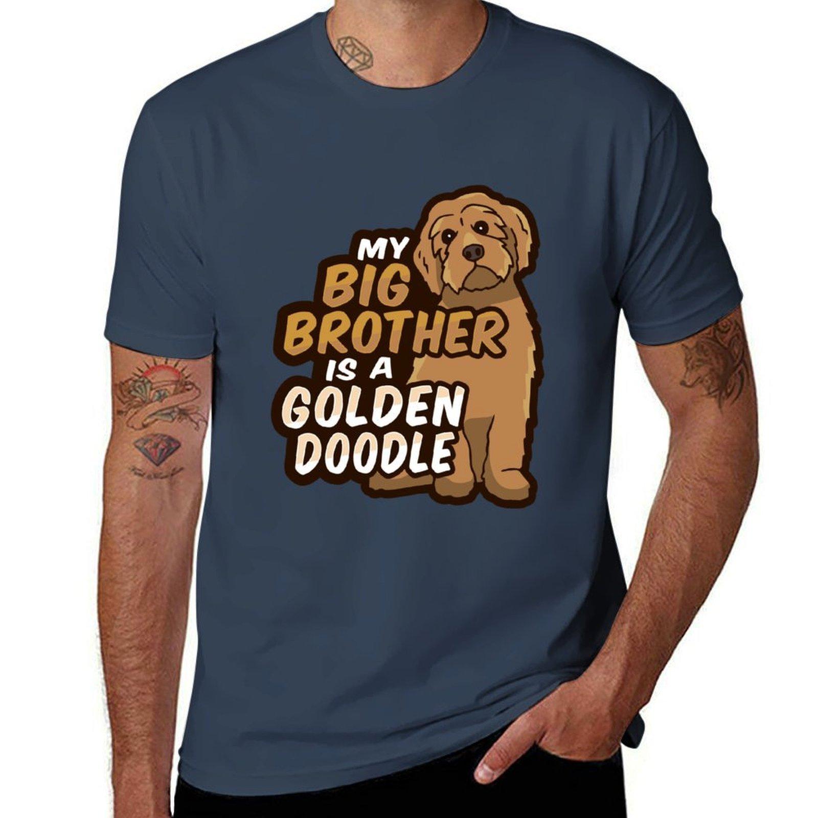 My Big Brother Is A Golden Doodle Design For A Dog Lover Kid Tshirt Plus Size All Match Tee Shirt S
