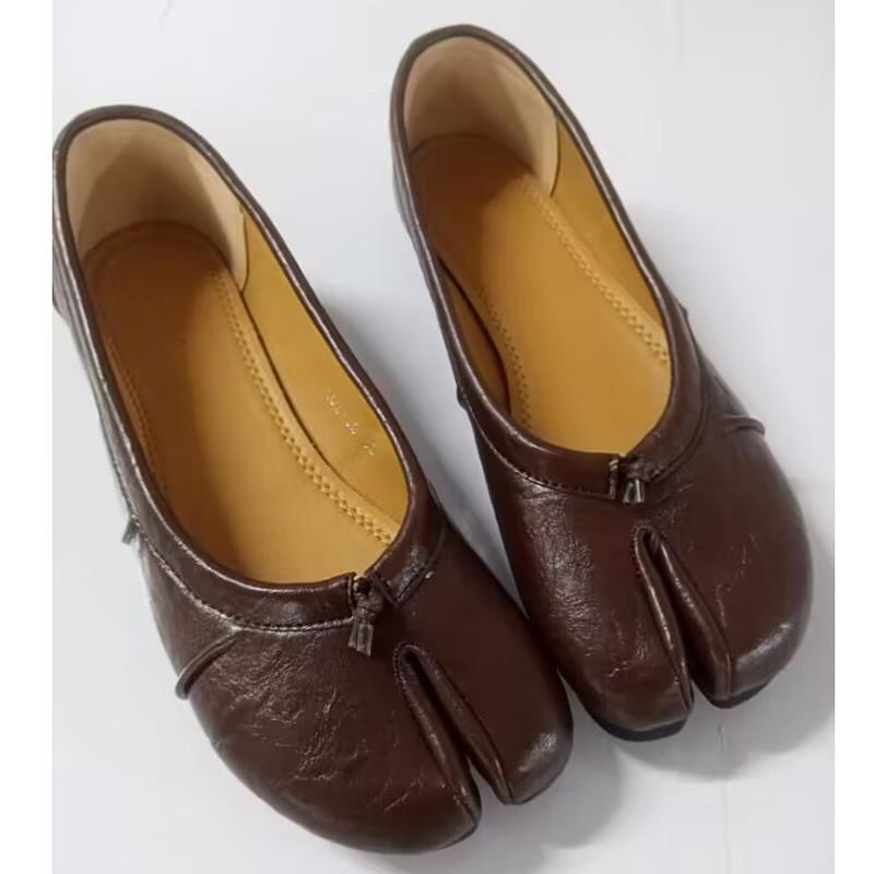 Fashion Spring Summer Fashion Pleated Split toe Women Ballet Flats Comfortable Soft Soles Tabi Walking Lazy Loafers Casual Dance Shoes