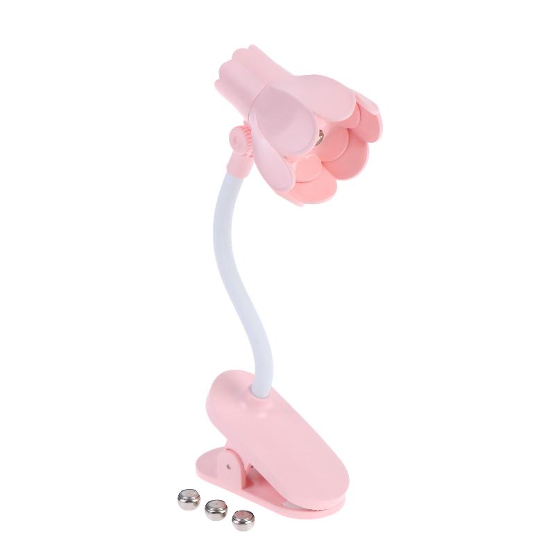 Flower Shaped Clip On Led Reading Light Desk Lamp Mini Eye Protection Book Lamp Warm Soft Light For Dorm Bed Desk Study Decor