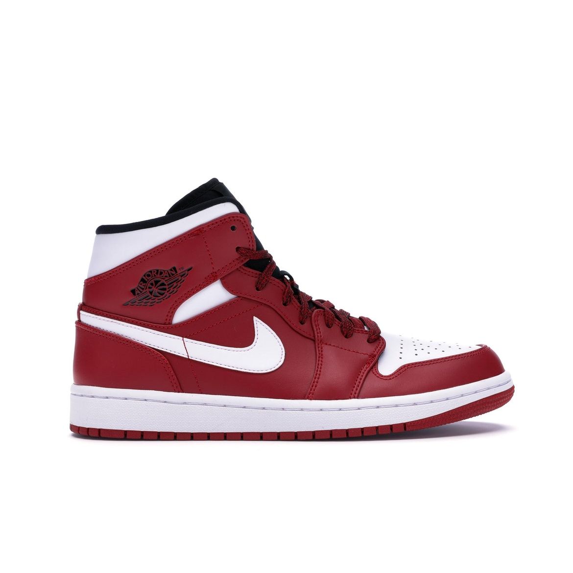 

Кроссовки Air Jordan 1 Mid Gym красные мужские белые 554724-605