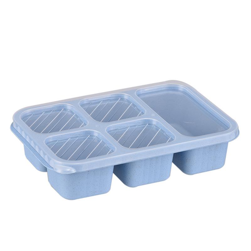 5 Compartment Bento Container Lunch Box Reusable with Leakproof Lid for Snacks