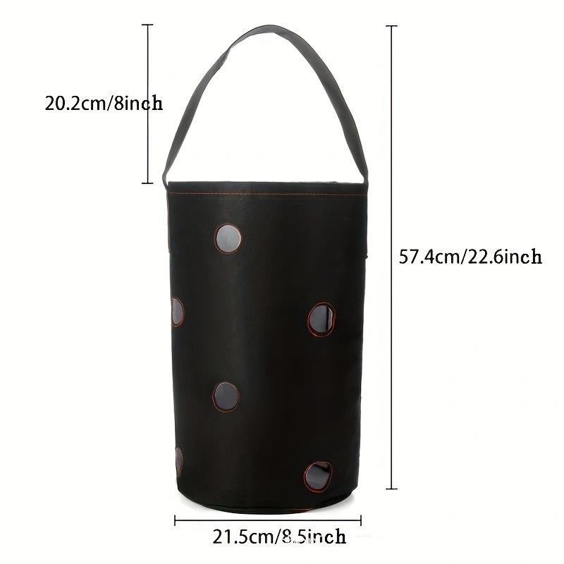 3pcs Hanging Strawberry Grow Bag, Breathable Felt Multi-hole Seedling Pot, Balcony Vegetable Planting Container