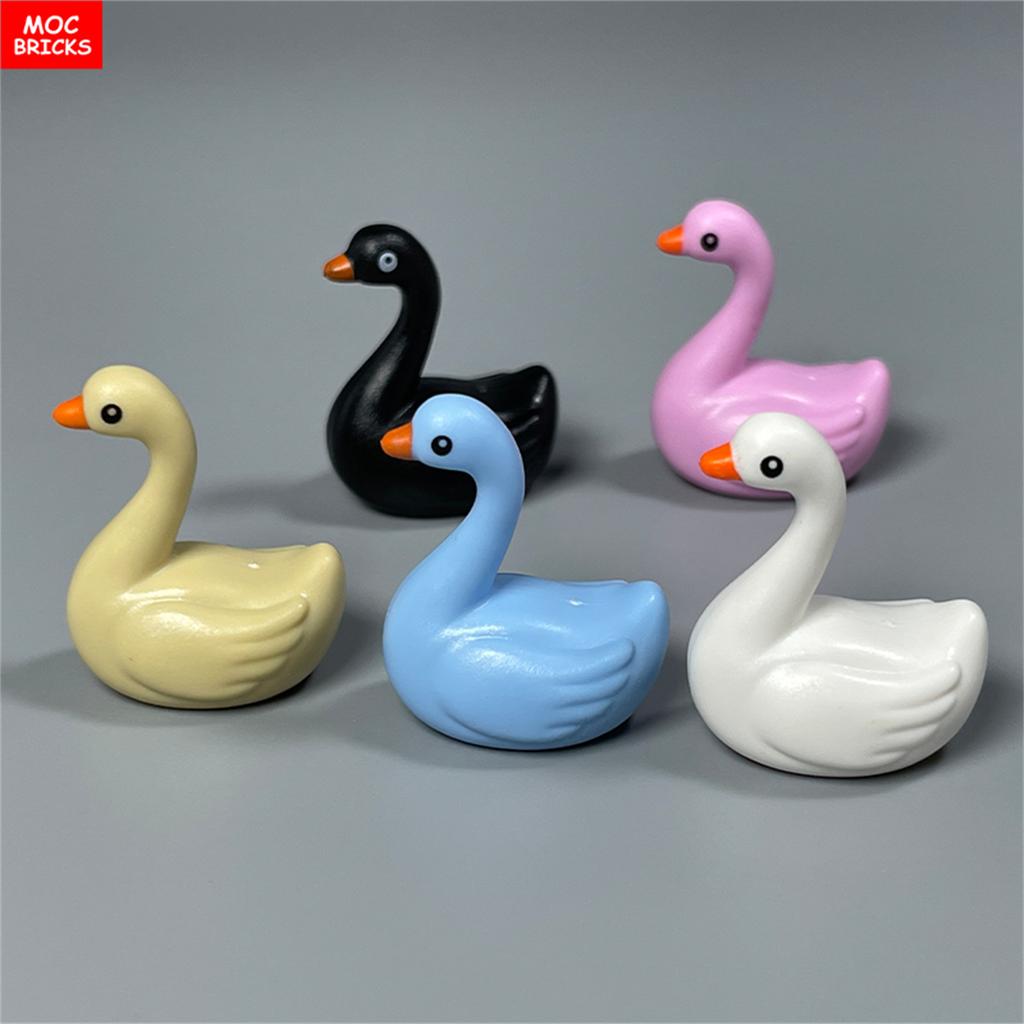 MOC Blocks Animal Duck Swan River Lake Farm Scene View Accessories DO IT YOURSELF Construction Bricks Playthings ideal for Kids Gifts