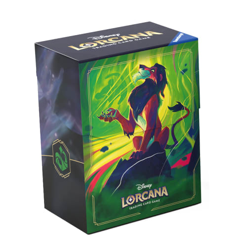

Ravensburger Disney Lorcana TCG Deck Box Scar  The Lion of Vengeance by Dominic Meyer | Securely Stores 80 Sleeved Cards | Durable, Portable Organize
