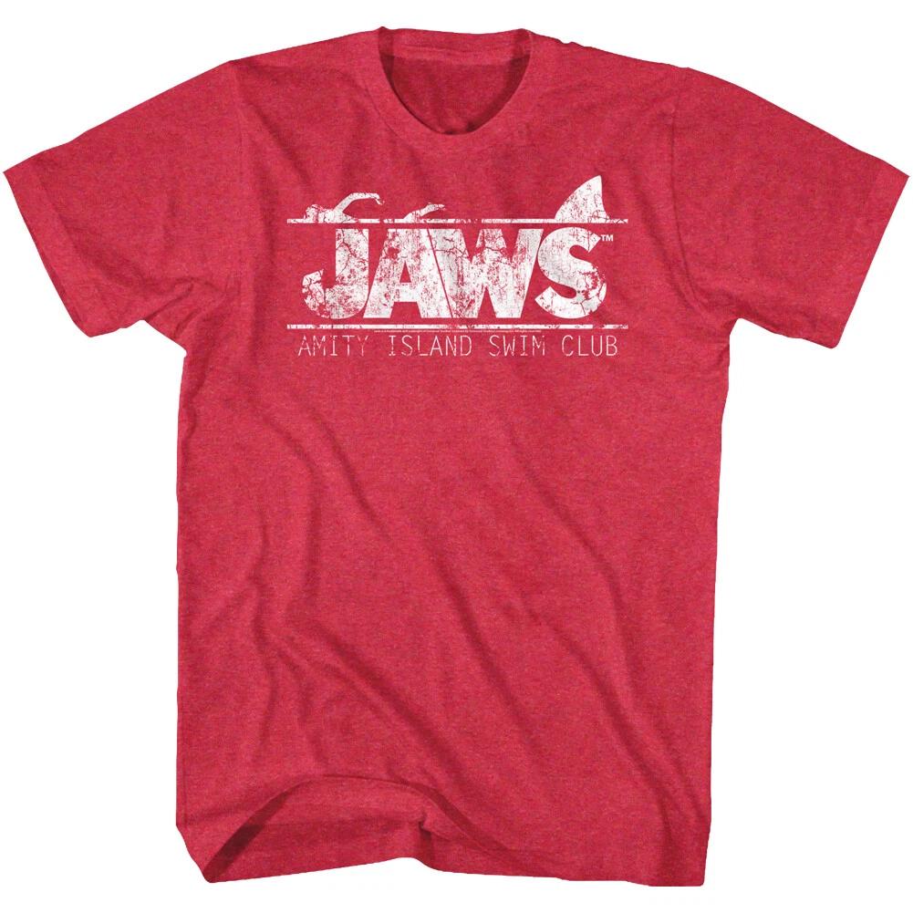 Jaws 70 s Thriller Movie Amity Island Swim Club Logo Men s T Shirt S