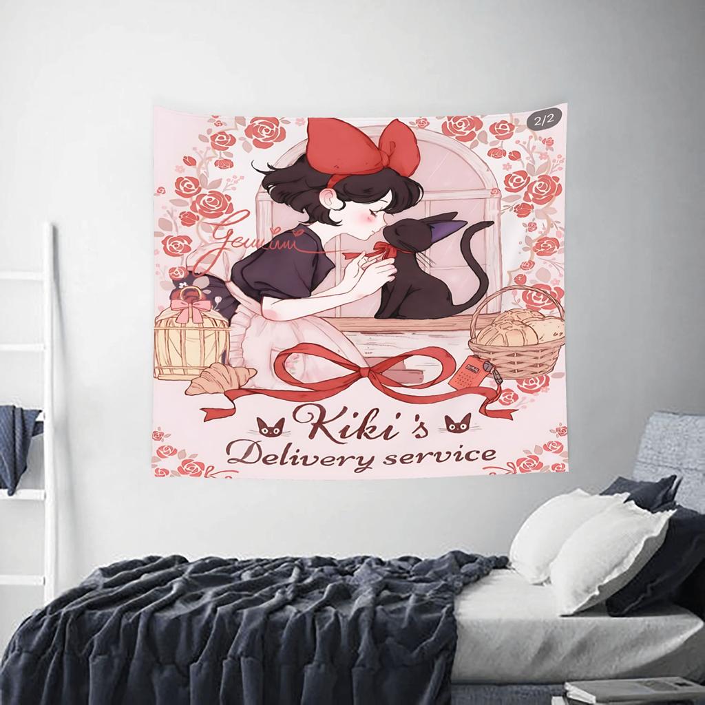 Anime Kiki’s Delivery Service cutecore Tapestry Bedroom Decoration Wall Hanging Blanket Tapestry Cool Stuff For Room