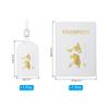 PATIKIL Passport Cover Holder and Luggage Tag PU Leather Passport Case Holder Travel Tag Suitcase Identifier Travel Accessories for Men and White Set,