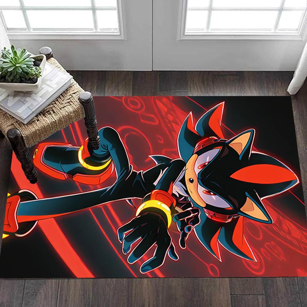 Sonic The Hedgehog Comic Book Decoration,Carpet,Living Room,Bedroom, Non-slip,Square rug