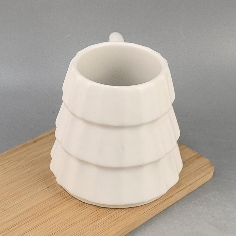 Creative Embossed Christmas Tree Ceramic Mug, Personalized High-value Coffee Cup, Christmas Gift