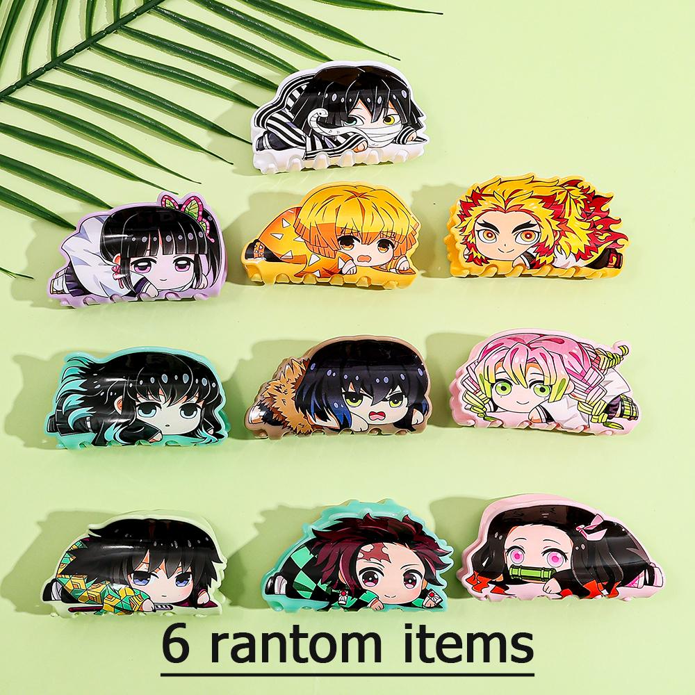 

6 random Cartoon Cute Character Acrylic Hair Claw Clip Adorable Sweet Headwear Fashionable Hair Accessories