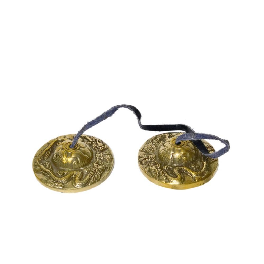 The Eight Auspicious Symbols Tingsha Cymbal Bell Handcrafted Brass Chime Bells  Buddhist