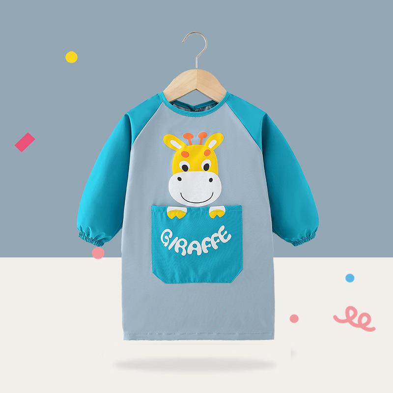 Painting Apron Double Layer Waterproof Painting Coat School with Pockets Painting Gown Children 6~8 Years Craft Apron Painting