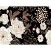 Vintage Gold White Floral Wall Mural Black Background Peony Flower Wallpaper Bedroom Decor