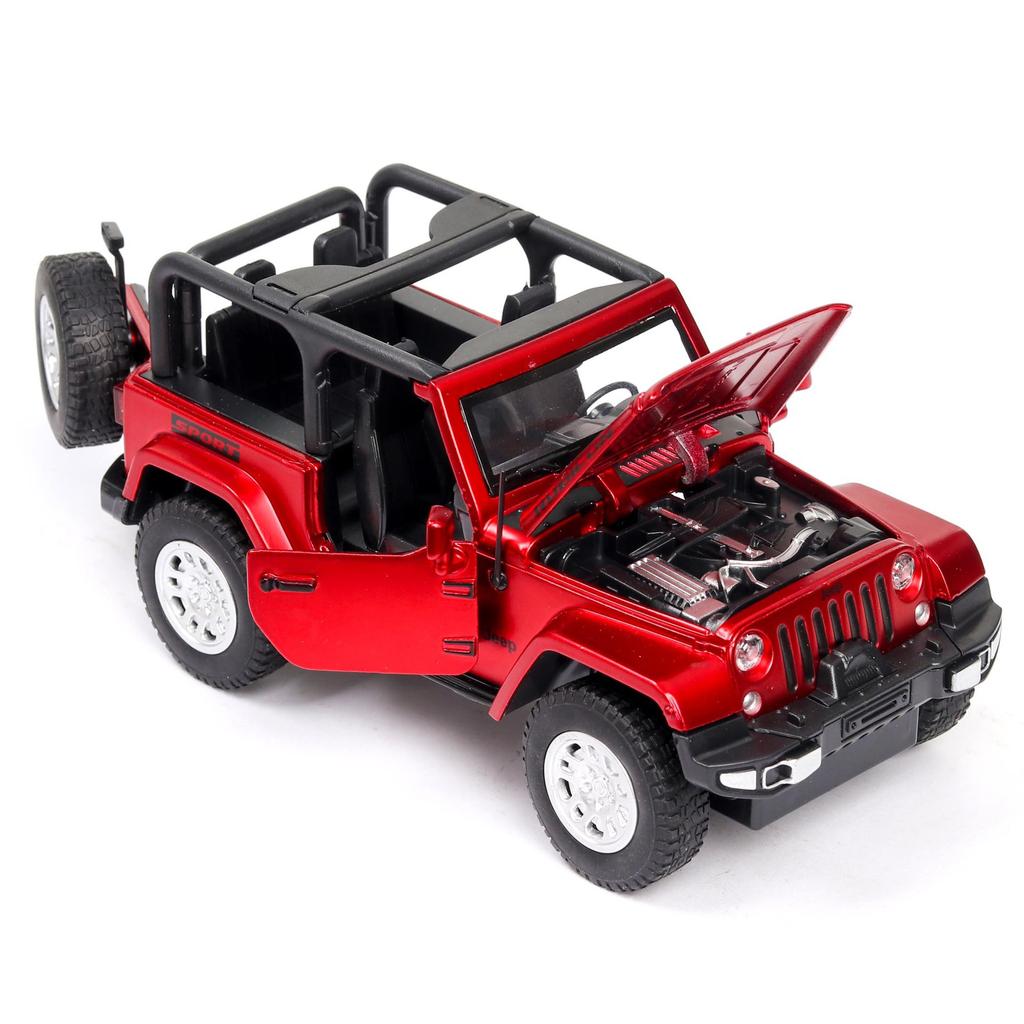 1:Model auta Wrangler v měřítku 32, stahovací autíčko ze zinkové slitiny se zvukem a světlem pro děti, chlapec, dívka