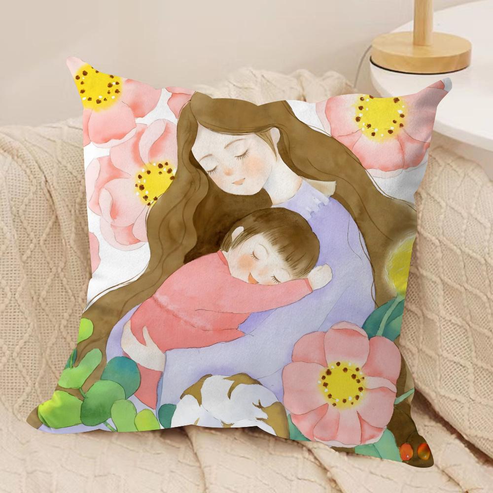 Mother'S Day Cushion Cover Pillowcase Ultra Soft Skin Friendly Fabric Cloud Like Comfort & Concealed Zipper