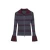 Women's Wool Blend Color Block Zipper Knit Cardigan