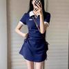 2025 New Summer Slim Fit French Design Polo Collar Dress for Petite Women