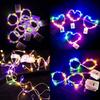 1SET Copper Wire Star Light Ambient Light Stall Night Market Decoration Room Birthday Arrangement Led Small Lantern Flashing Light String