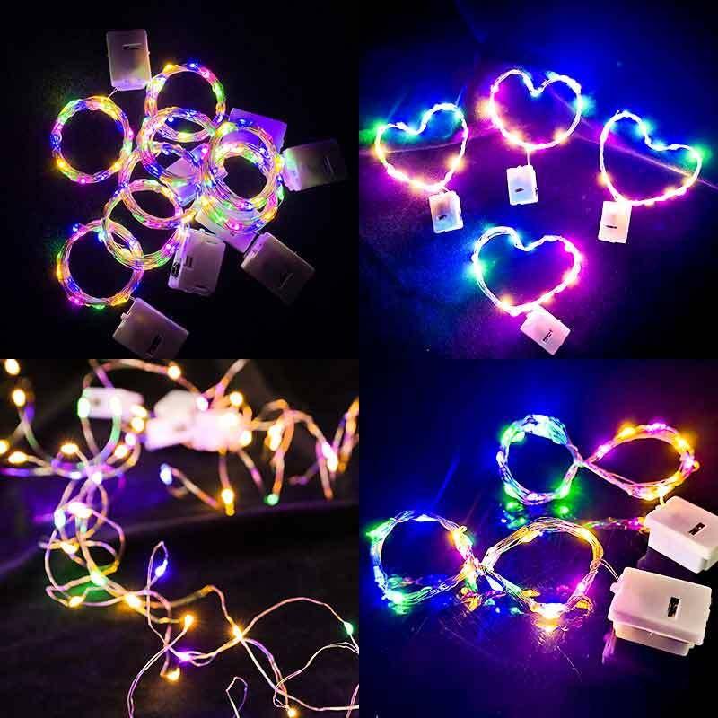 1SET Copper Wire Star Light Ambient Light Stall Night Market Decoration Room Birthday Arrangement Led Small Lantern Flashing Light String