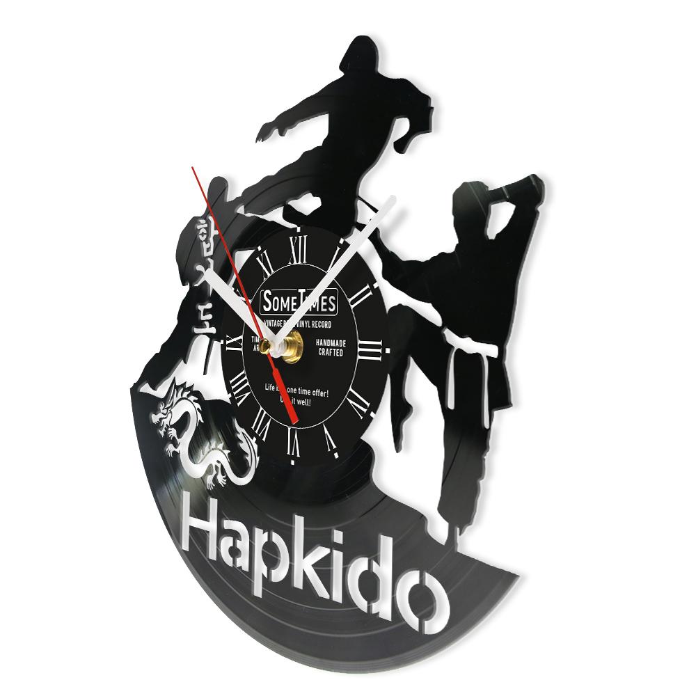 Combat Hapkido Customizable Vinyl Record Wall Clock For Room Man Cave Korean Martial Art Home Decor Personalized Text Wall Clock
