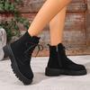 Women's Shoes Autumn and Winter New Mayor Versatile Platform Short Tube Side Zipper Martin Boots