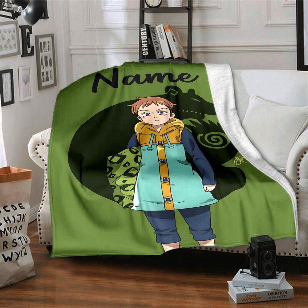 Customizable Seven Deadly Sins3 Throw Blanket – Personalized Name, All-Season Cozy Snug Blanket, Machine Washable, Personalized Blanket
